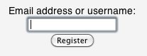 Register interface of Instapaper