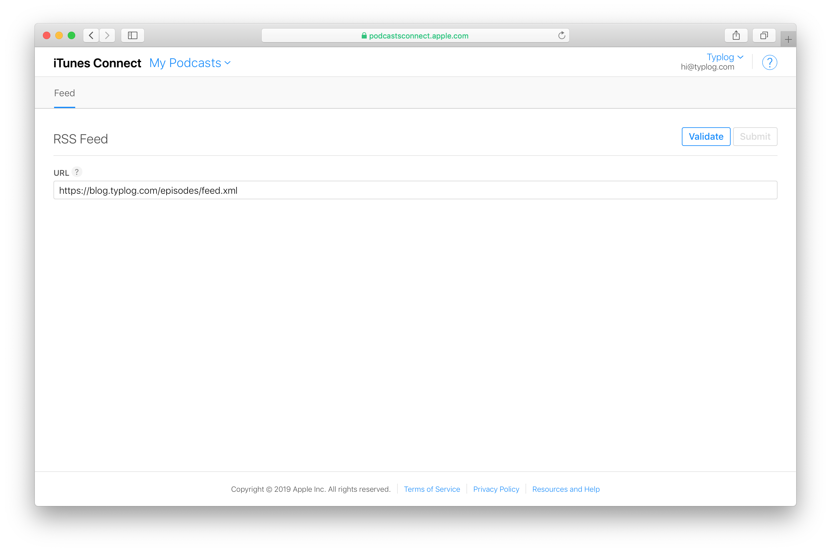 Add RSS Feed URL Validate RSS URL